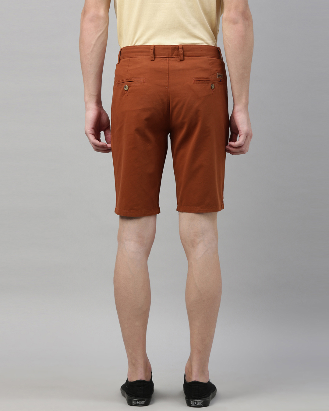 Shop Men's Rust Solid Casual Shorts-Back