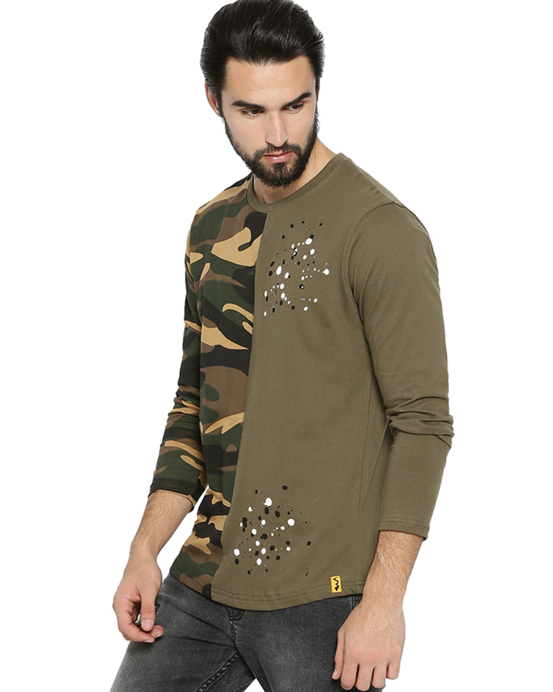 Shop Men's's Half Camouflage Full Sleeve T-shirt-Back