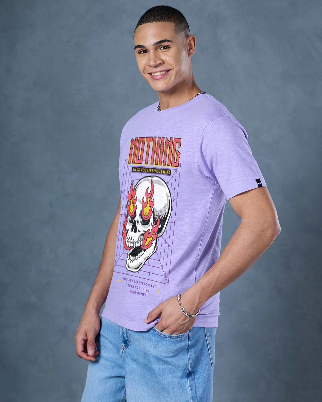 Shop Men's's Purple Mind Game Graphic Printed T-shirt-Back