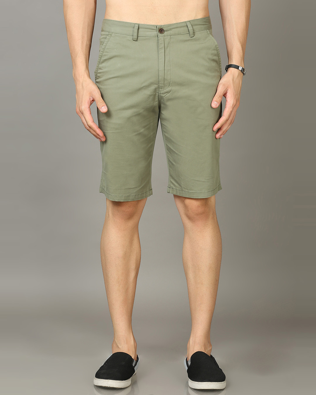 Buy Men's Sage Green Chino Shorts Online at Bewakoof