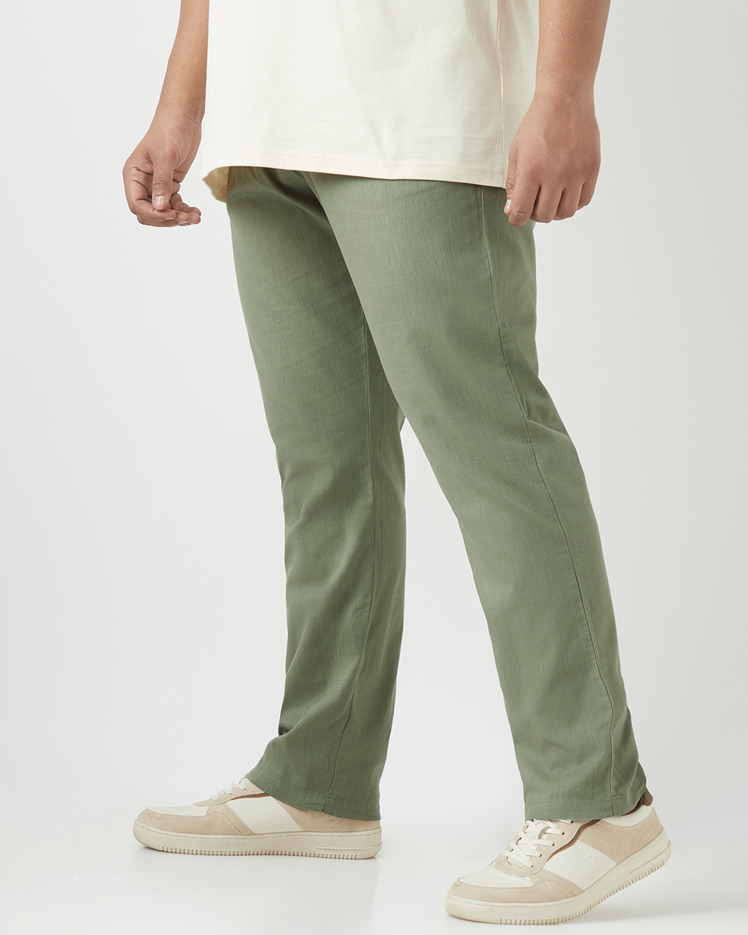 Shop Men's Sage Green Plus Size Pants-Back