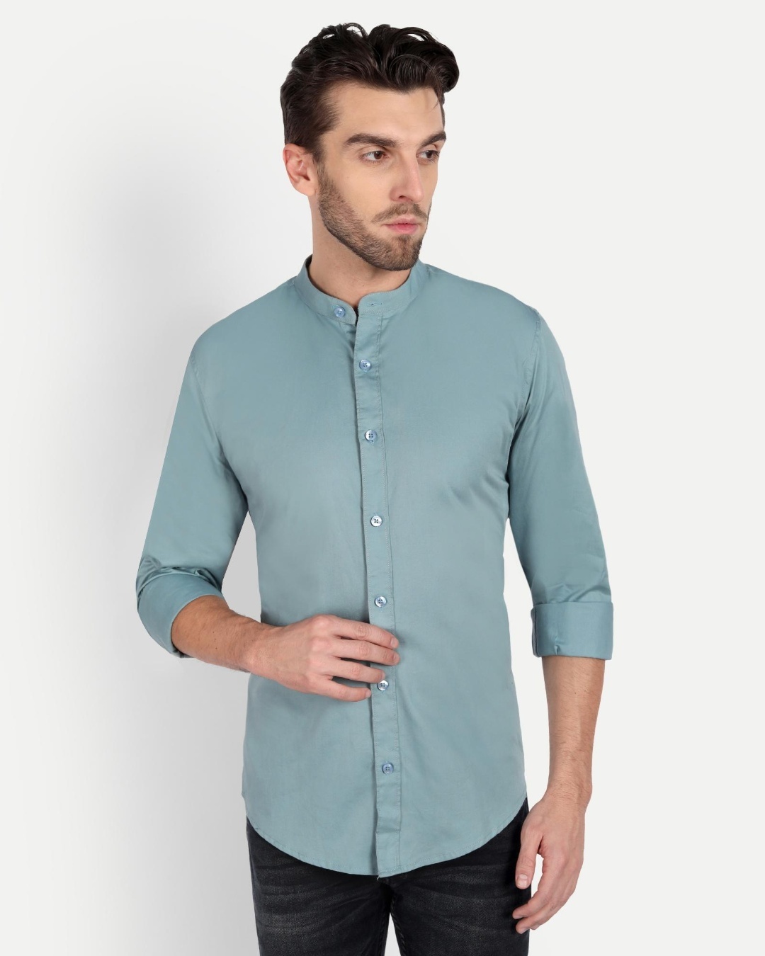 Buy Men's Sage Green Slim Fit Shirt Online at Bewakoof