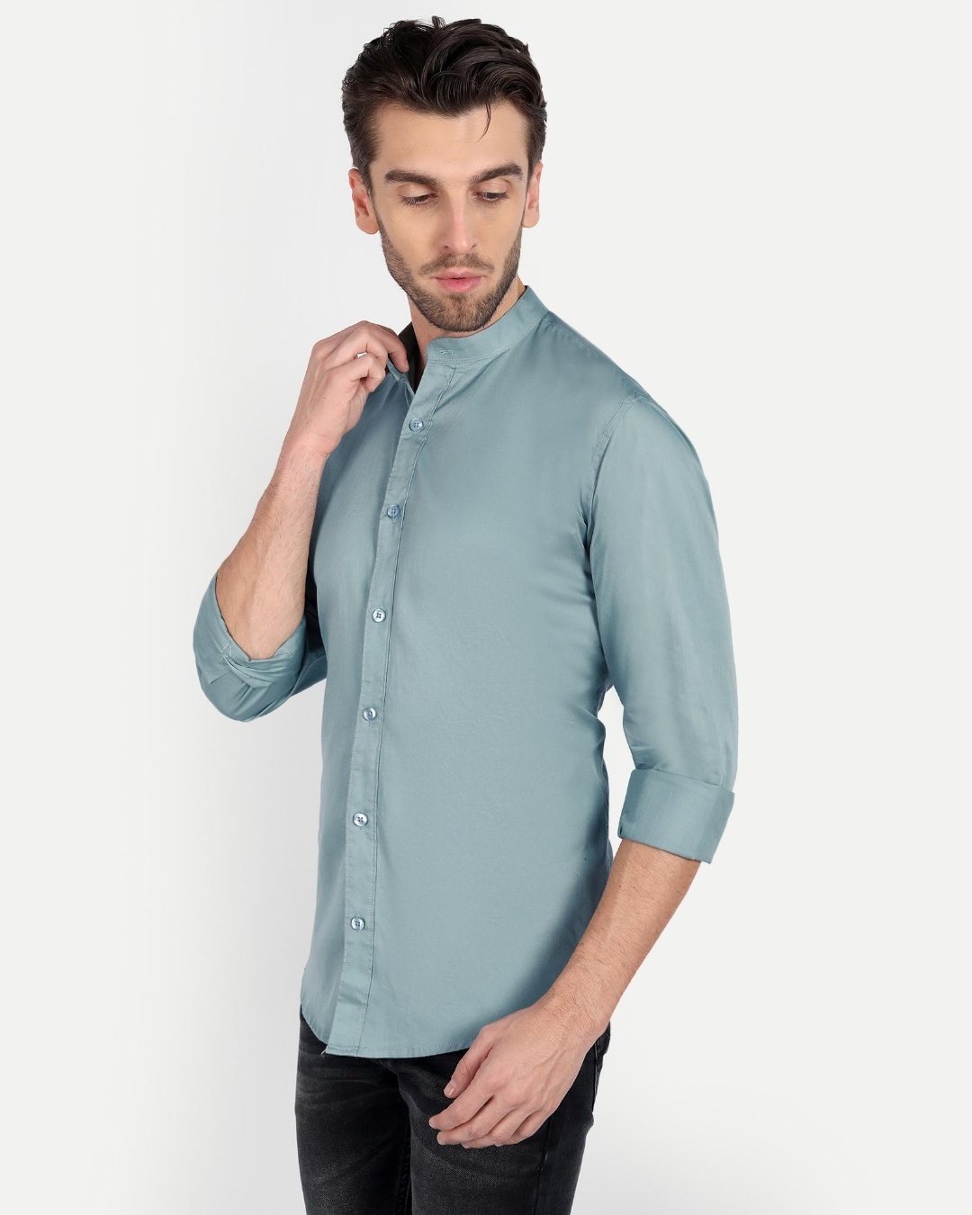 Buy Men's Sage Green Slim Fit Shirt Online at Bewakoof