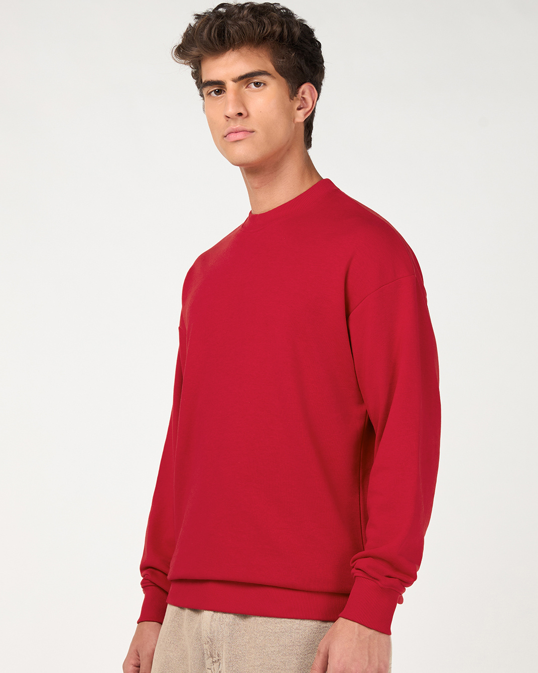 Shop Men's Salsa Red Oversized Sweatshirt-Back