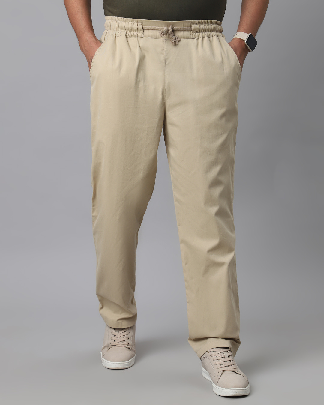 Buy Men's Sand Beige Loose Comfort Fit Pants Online at Bewakoof