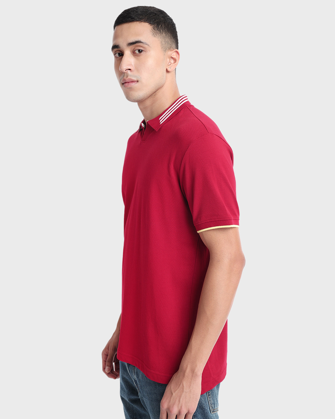 Shop Men's Savvy Red Polo T-shirt-Back
