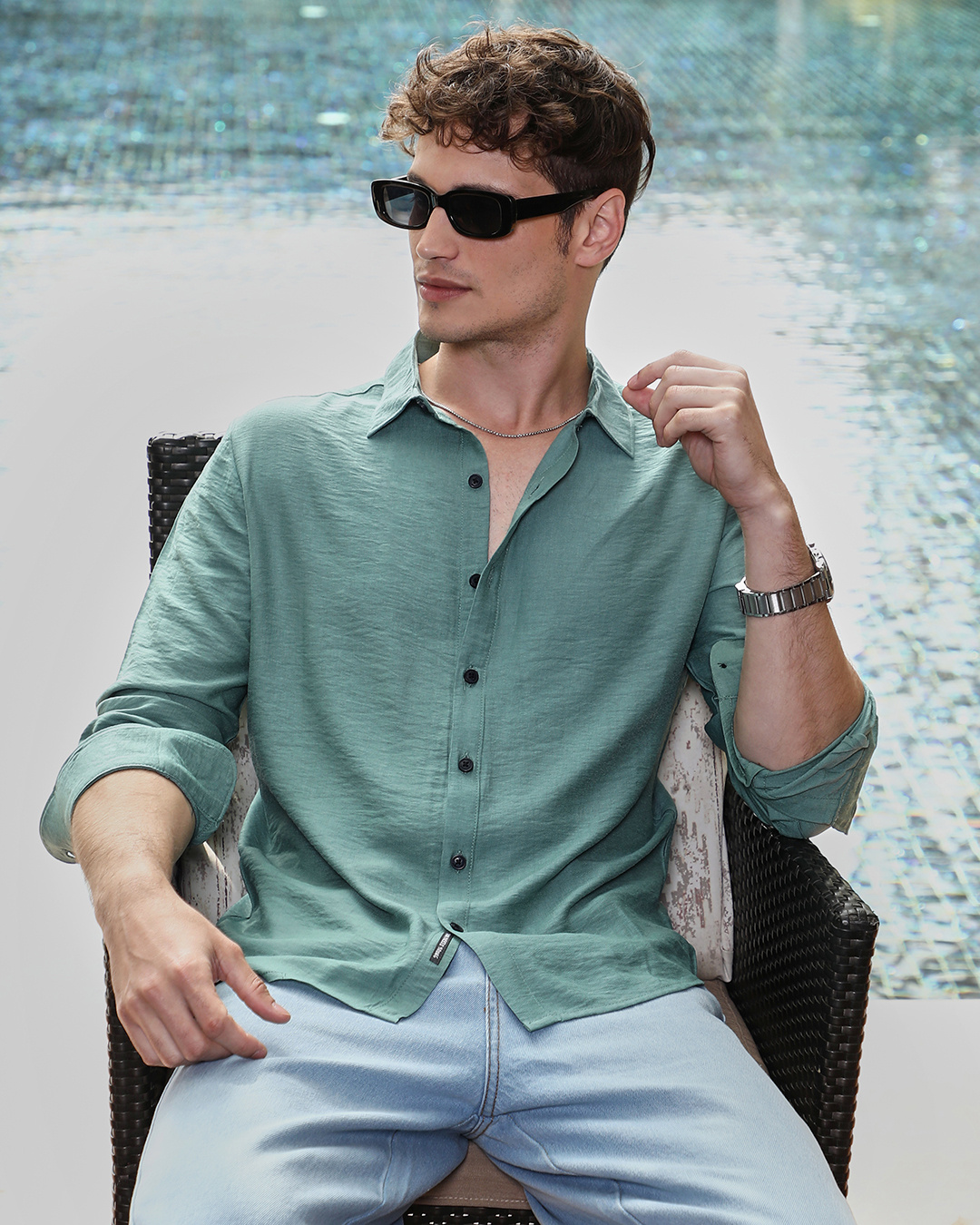 Buy Men's Sea Green Shirt Online in India at Bewakoof