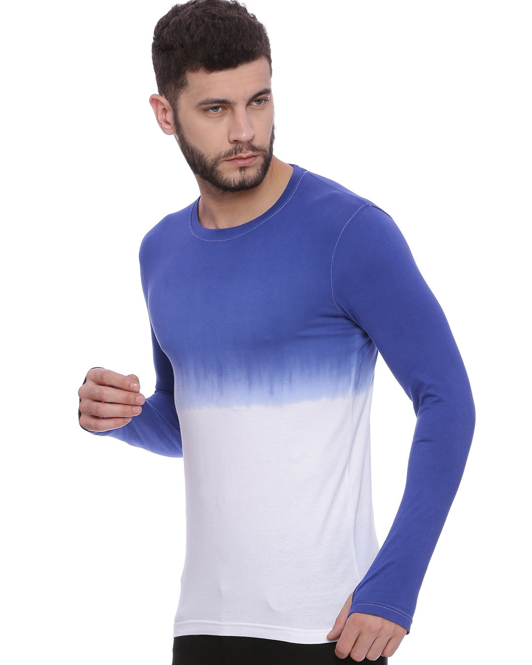 Shop Men's Self Designed Spray Thumb Hole T-Shirt-Back