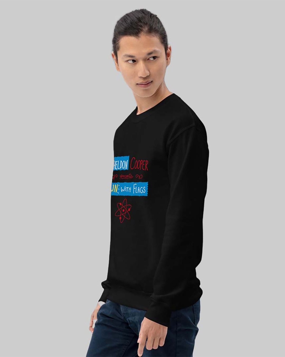 Shop Men's Black Sheldon Cooper Printed Regular Fit Sweatshirt-Back