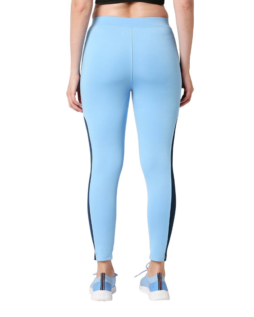 Shop Men's Sky Blue Solid Regular Fit Track Pants-Back