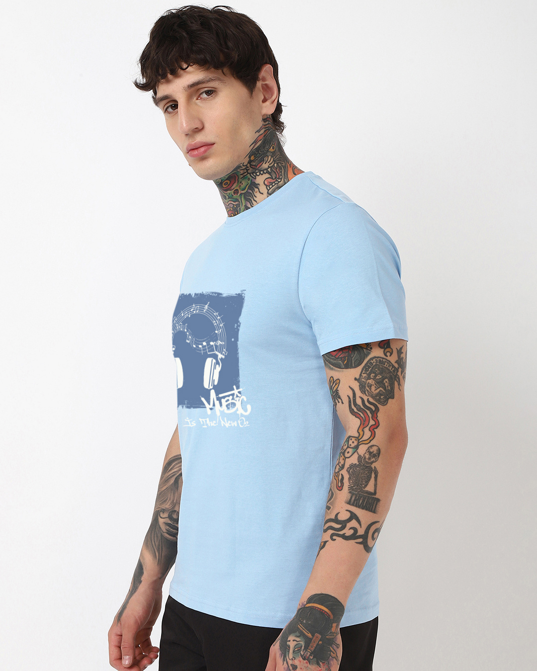 Shop Men's Sky Blue The New O2 Graphic Printed T-shirt-Back