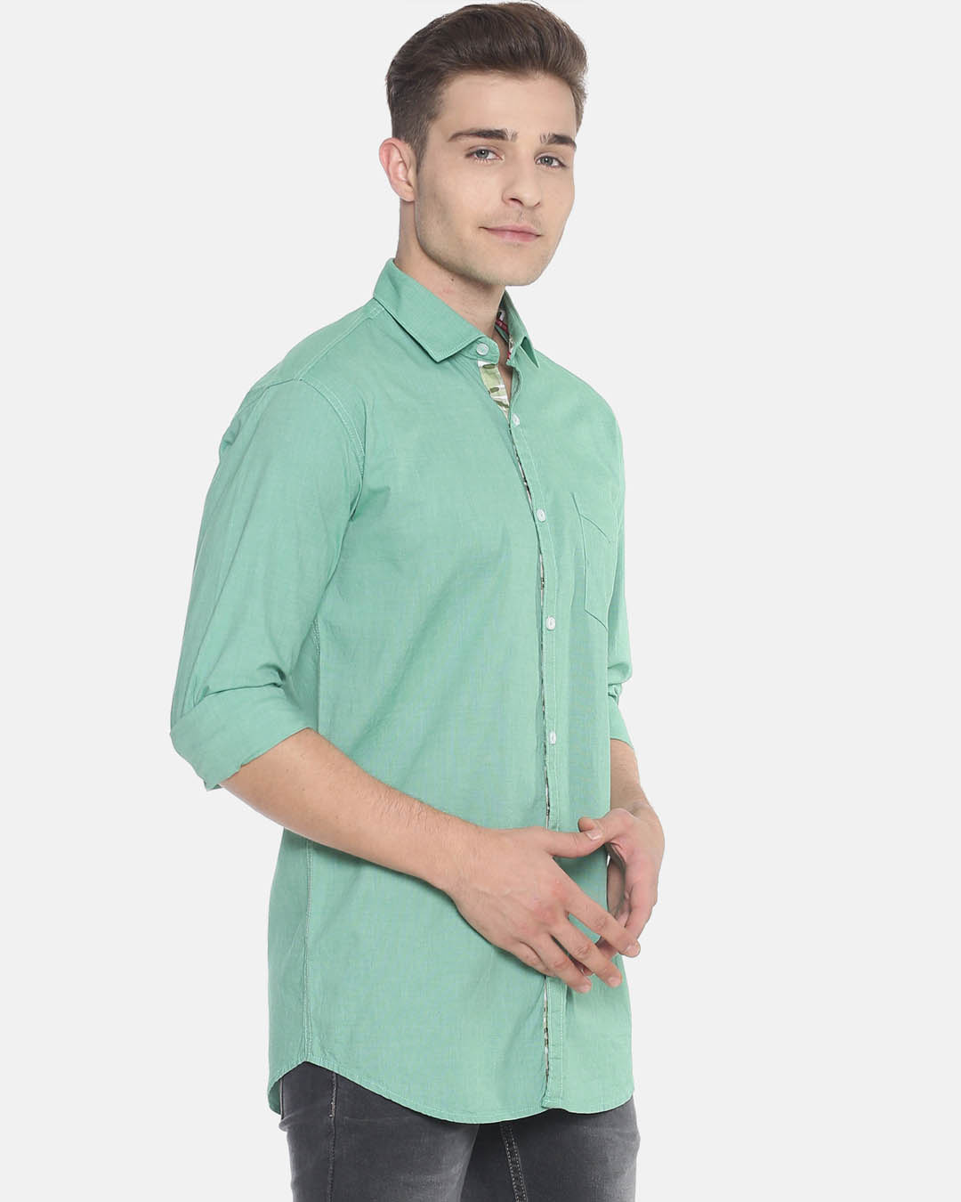 Shop Men's Solid Full Sleeve Stylish Casual Shirt-Back