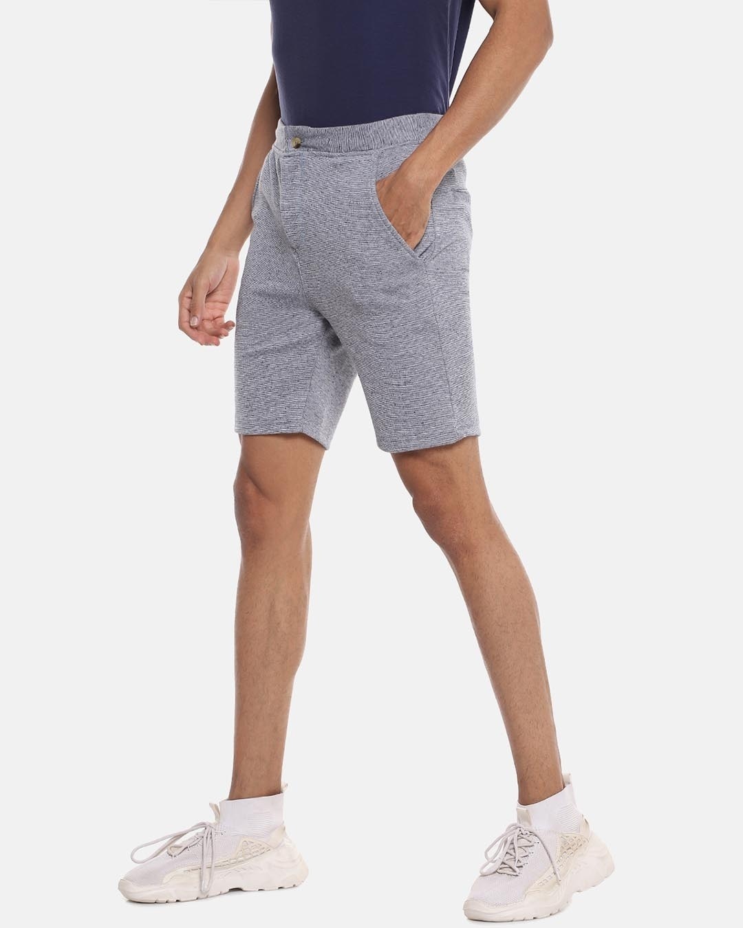 Shop Men's Solid Stylish Sports & Evening Shorts-Back
