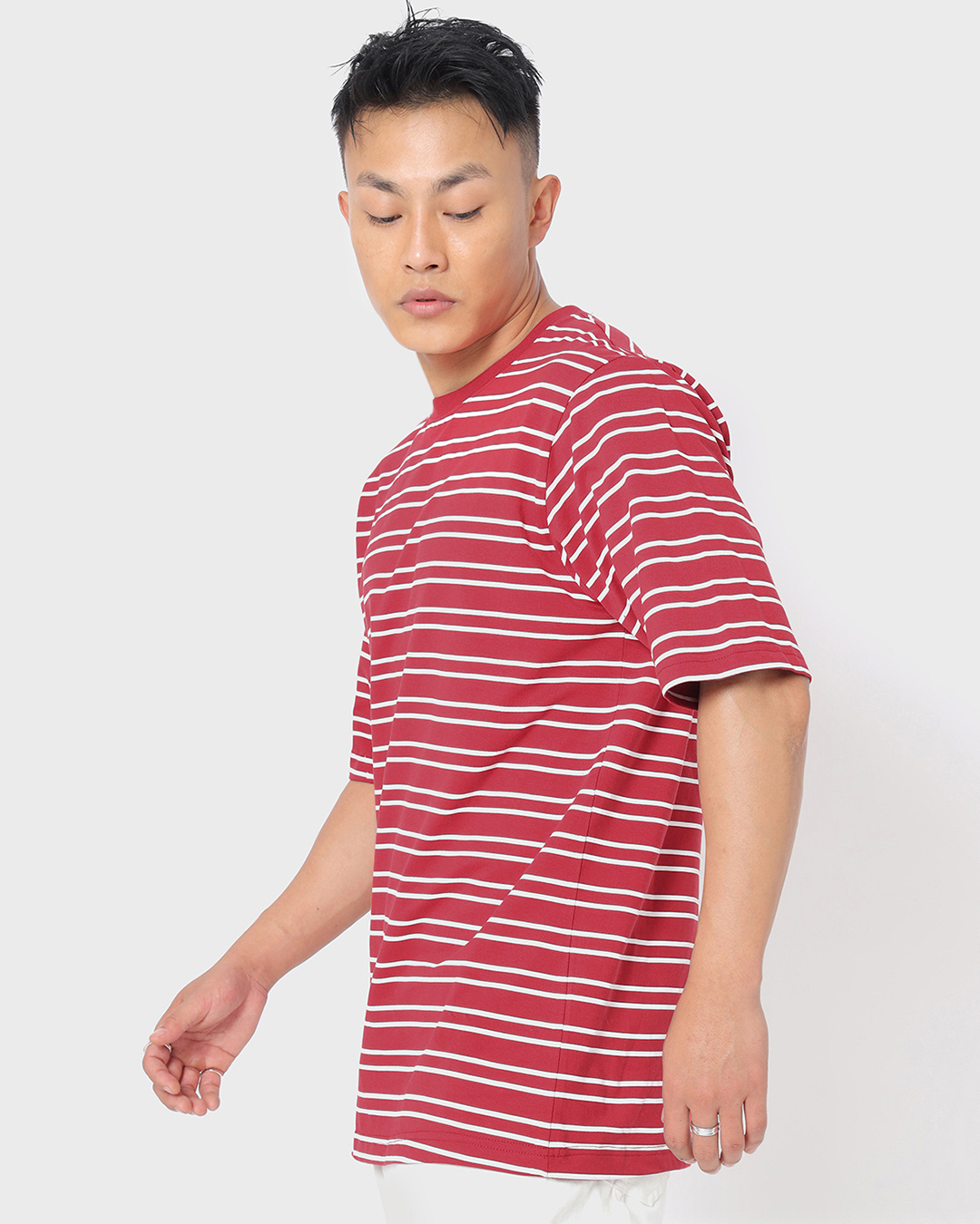 Shop Men's Striped Oversized T-shirt-Back