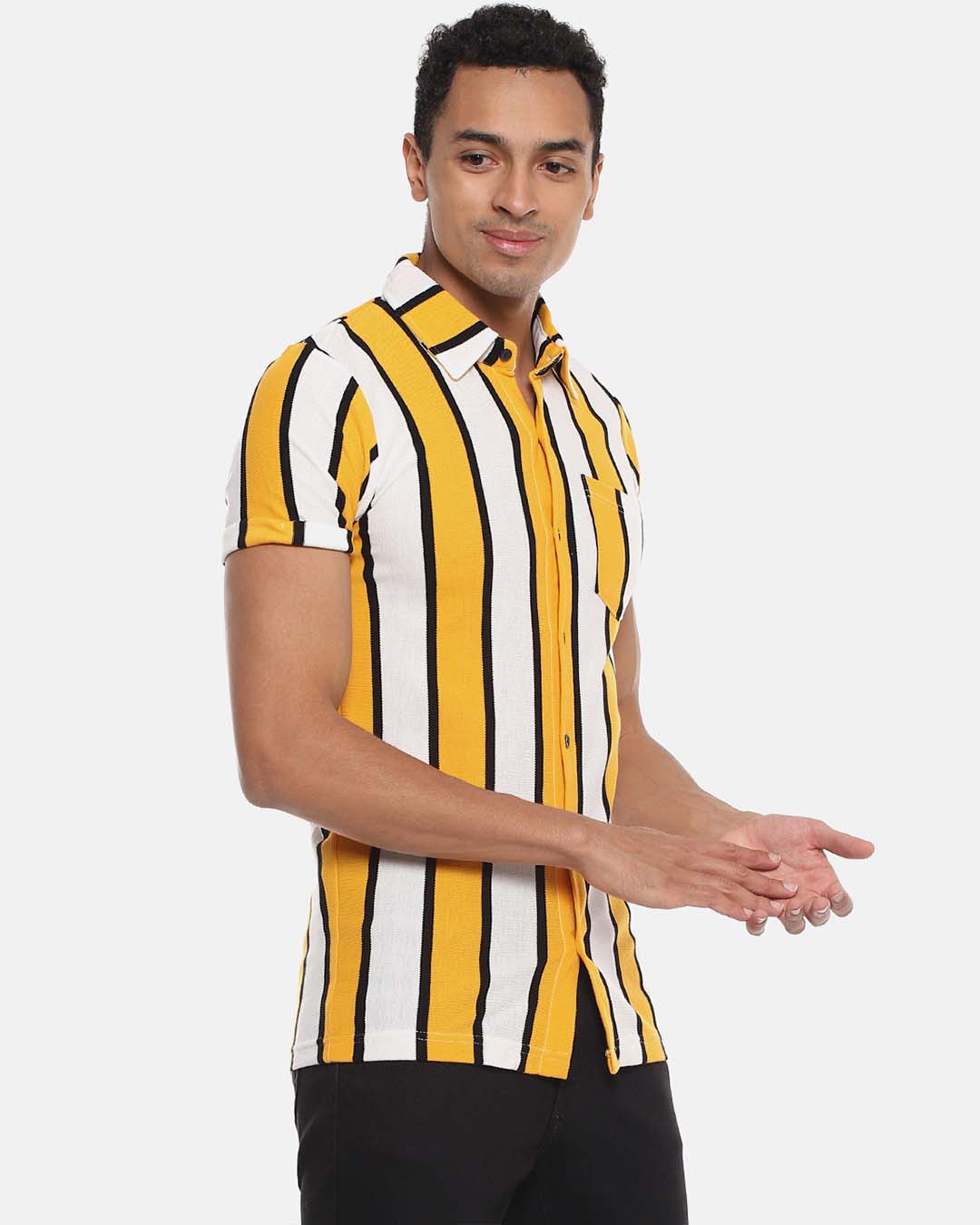 Shop Men's Striped Stylish Half Sleeve Casual Shirt-Back