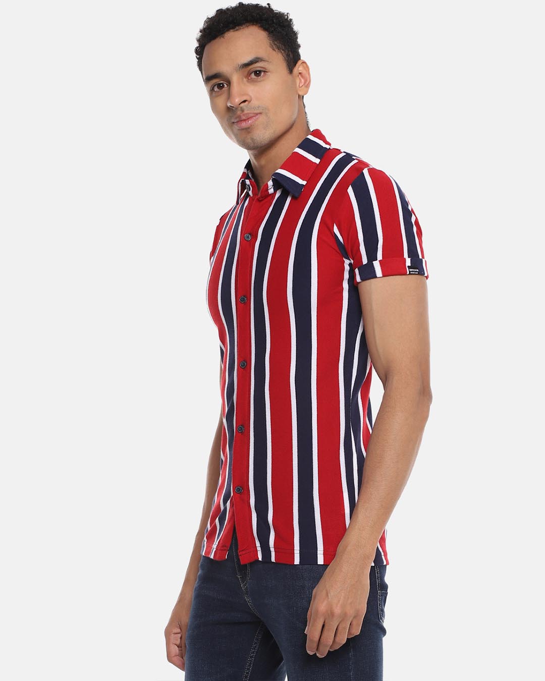 Shop Men's Striped Stylish Half Sleeve Casual Shirt-Back