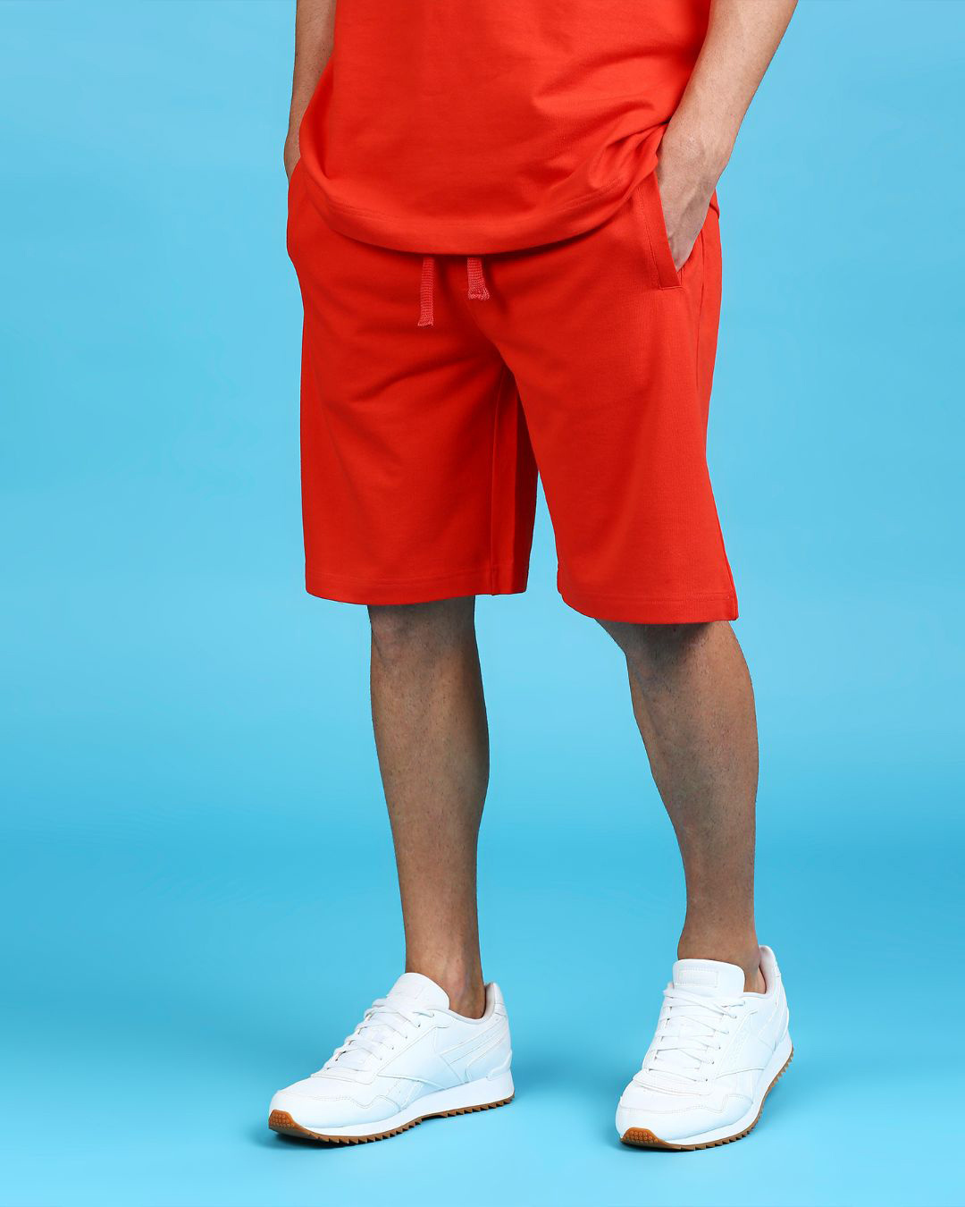 Shop Men's Stubborn Orange Jogger Shorts-Back