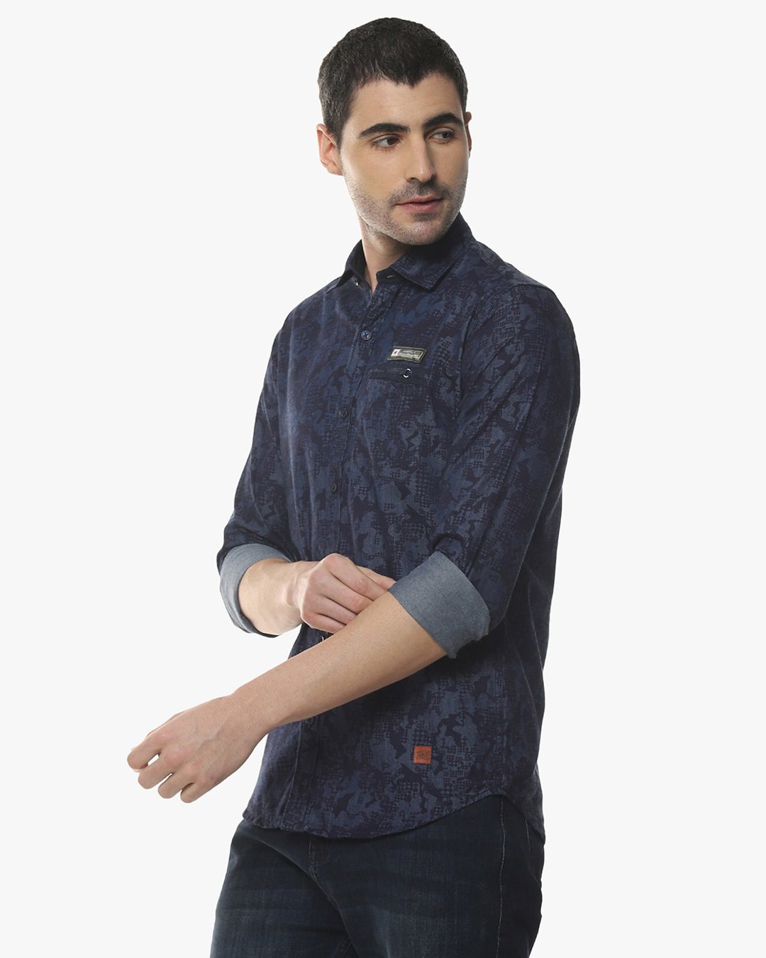 Shop Men's Stylish Graphic Design Full Sleeve Casual Shirt-Back