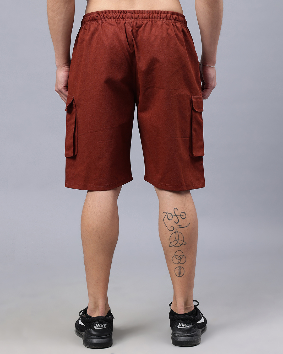 Shop Men's Tan Loose Comfort Fit Cargo Shorts-Back