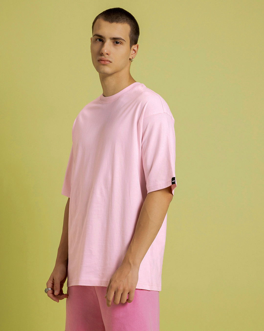 Shop Men's Pink Oversized T-shirt-Back