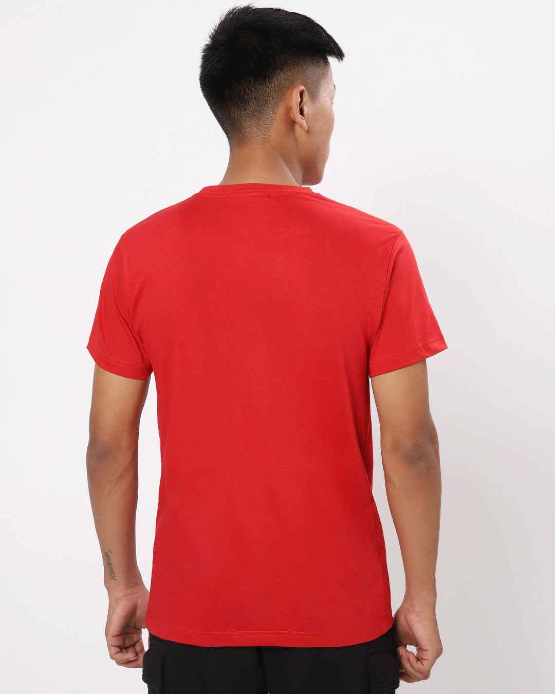 Shop Men's Red Tropical Vibes Typography T-shirt-Back