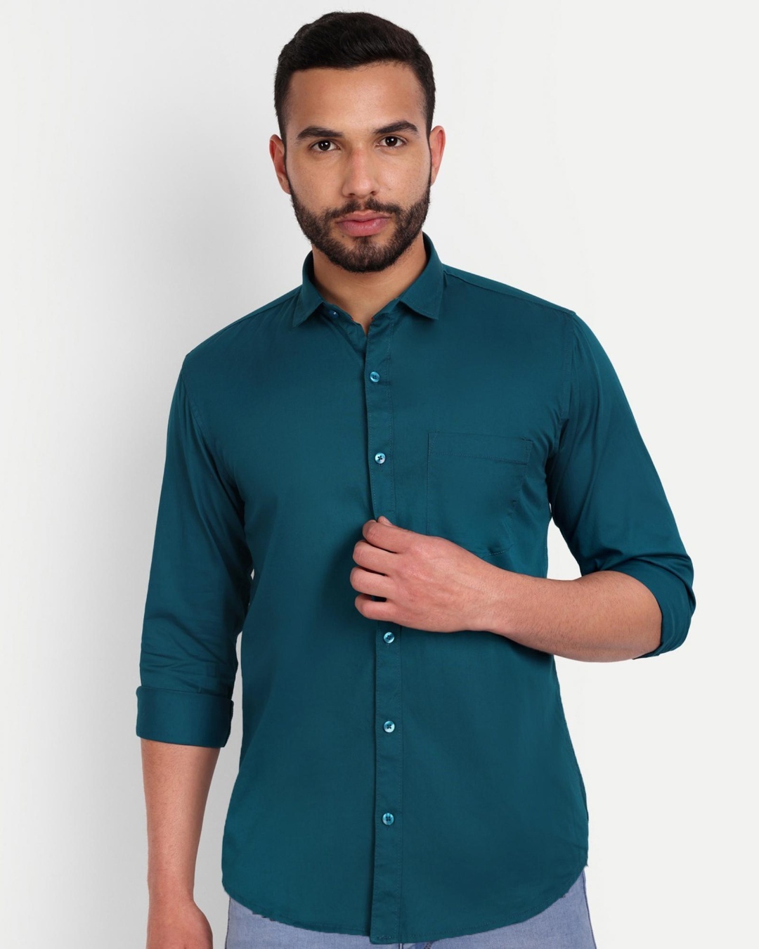 Buy Men's Turquoise Slim Fit Shirt Online at Bewakoof