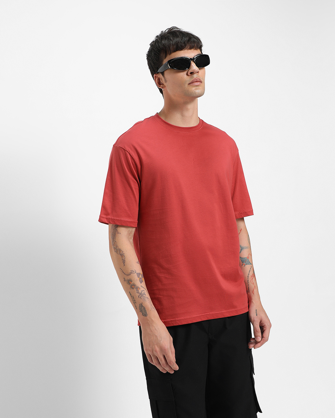 Buy Men's Red Oversized T-shirt Online at Bewakoof