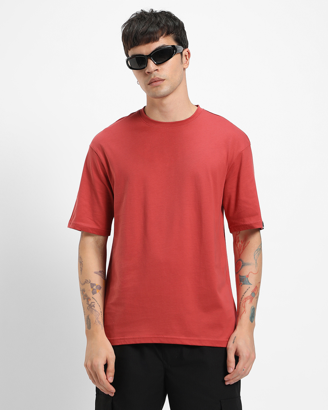 Buy Men's Red Oversized T-shirt Online at Bewakoof