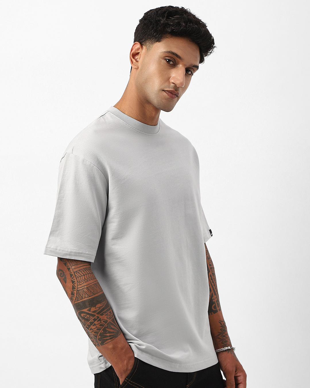 Shop Men's Vapour Blue Oversized T-shirt-Back