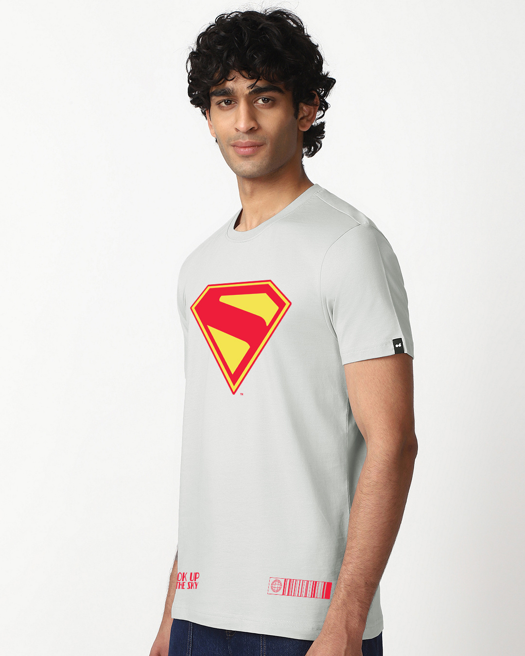 Shop Men's Vapour Blue Superman Logo Graphic Printed T-shirt-Back