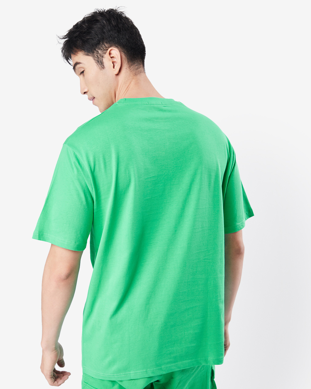 Shop Men's Varsity Green Be Champ Typography Oversized T-shirt-Back