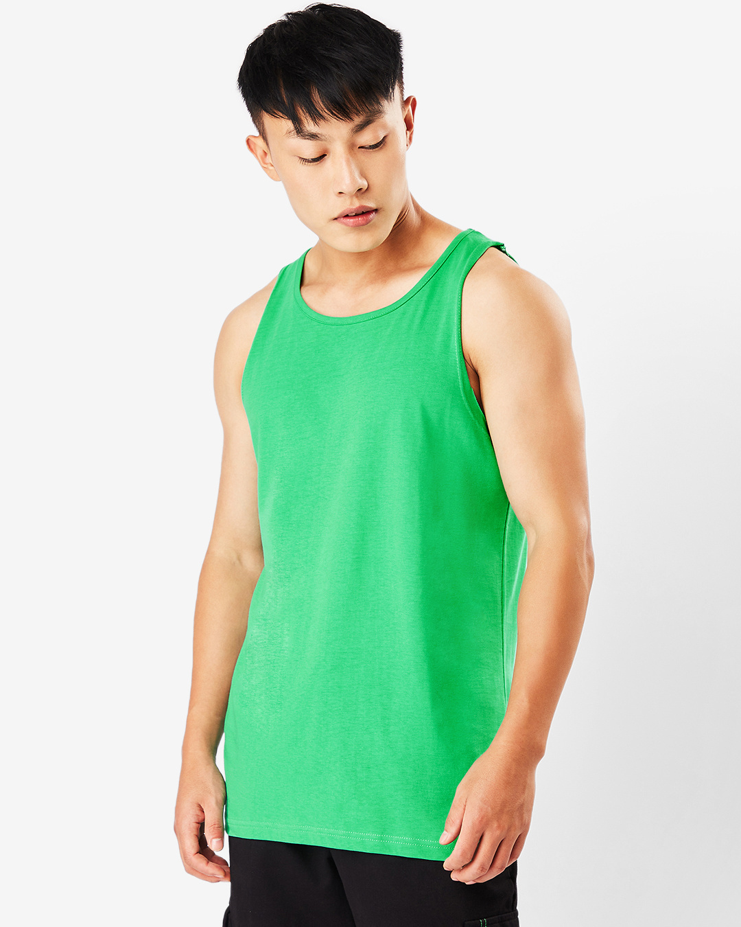 Shop Men's Varsity Green Deep Armhole Oversized Vest-Back