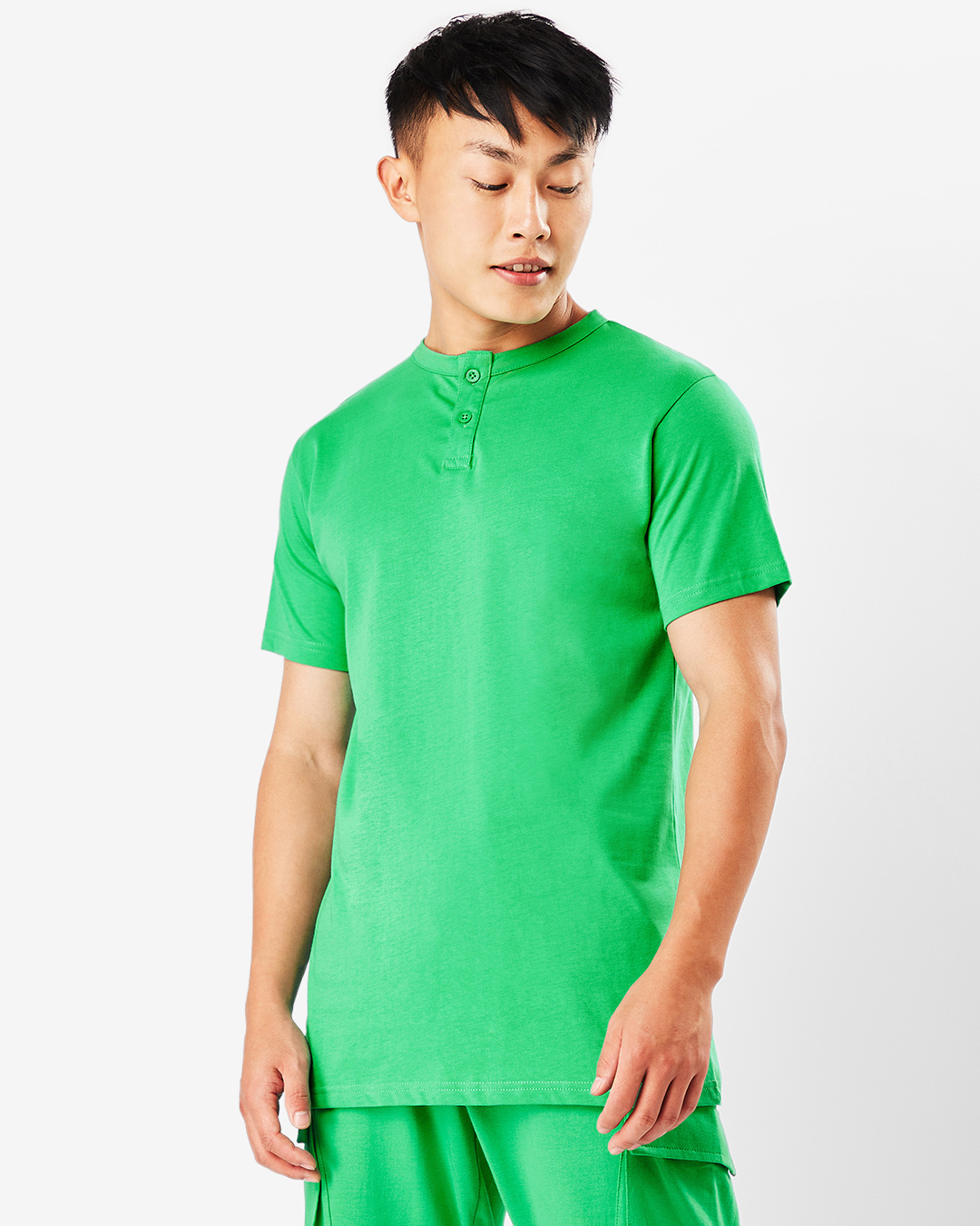 Shop Men's Varsity Green Henley T-Shirt-Back