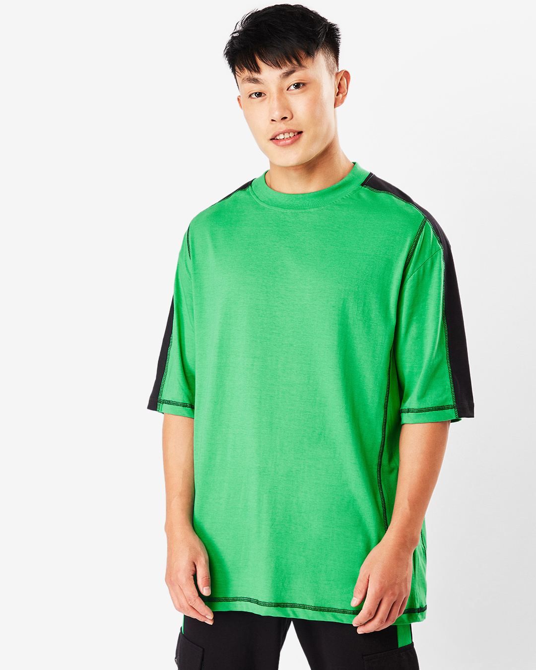 Shop Men's Varsity Green Oversized T-shirt-Back