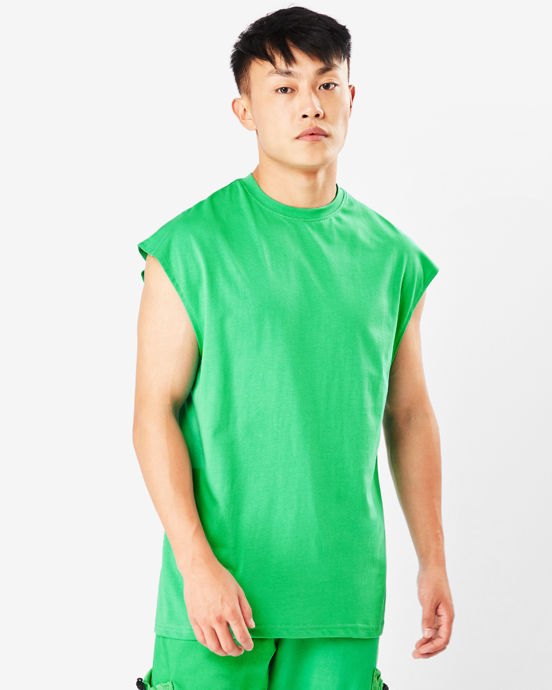 Shop Men's Varsity Green Oversized Vest-Back