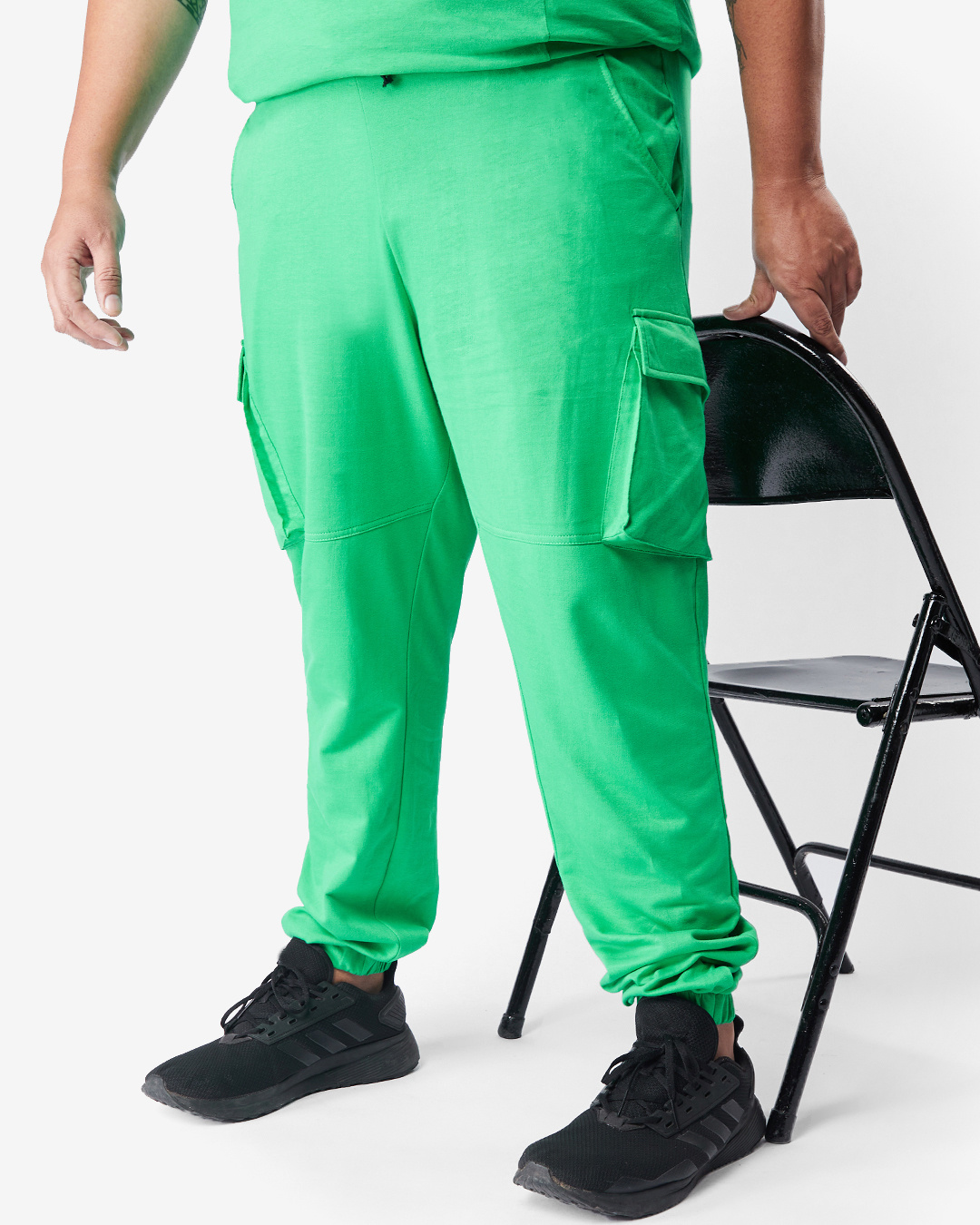 Buy Men's Varsity Green Plus Size Pocket Cargo Joggers Online at Bewakoof