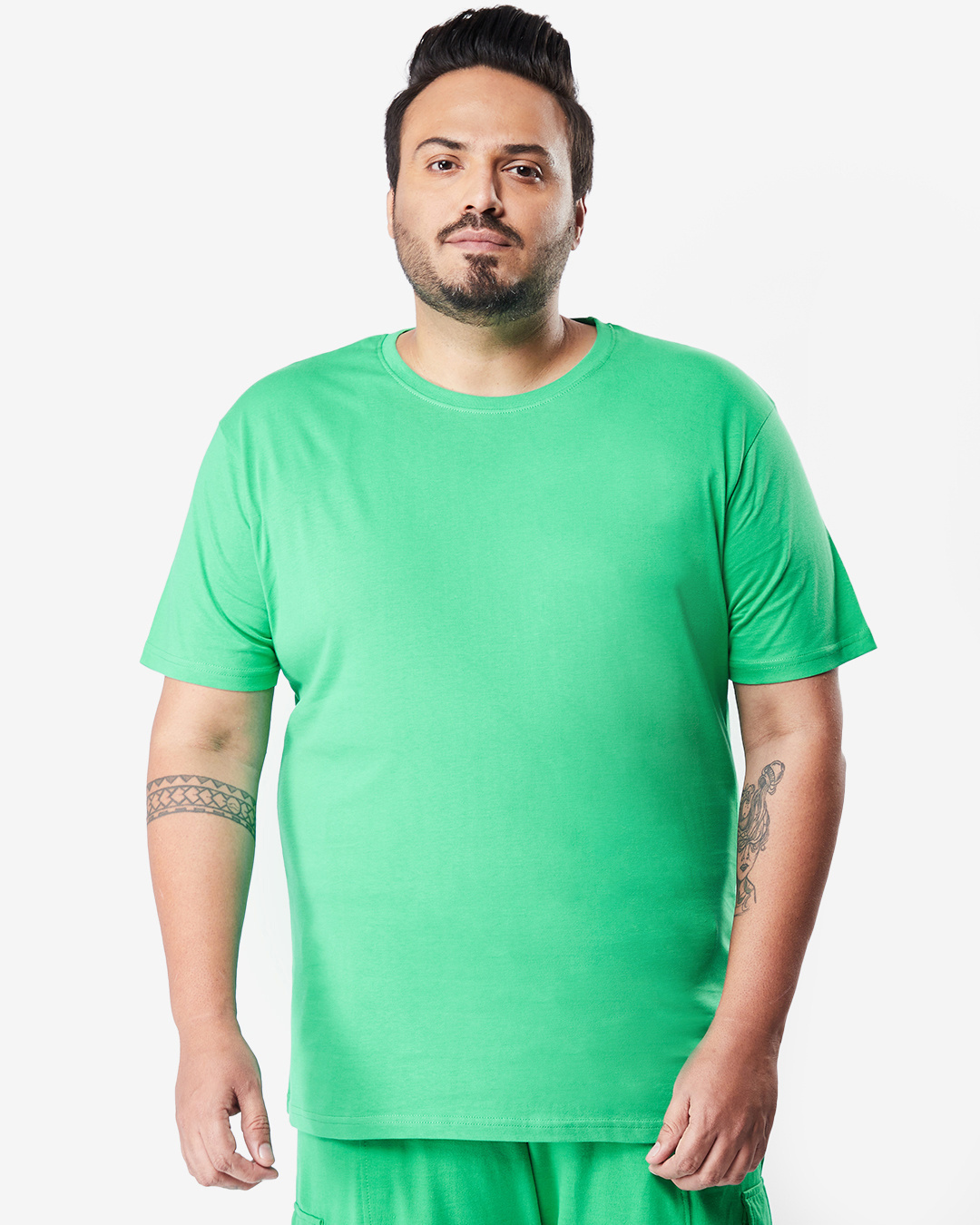 Buy Men's Varsity Green Plus Size T-shirt for Men green Online at Bewakoof