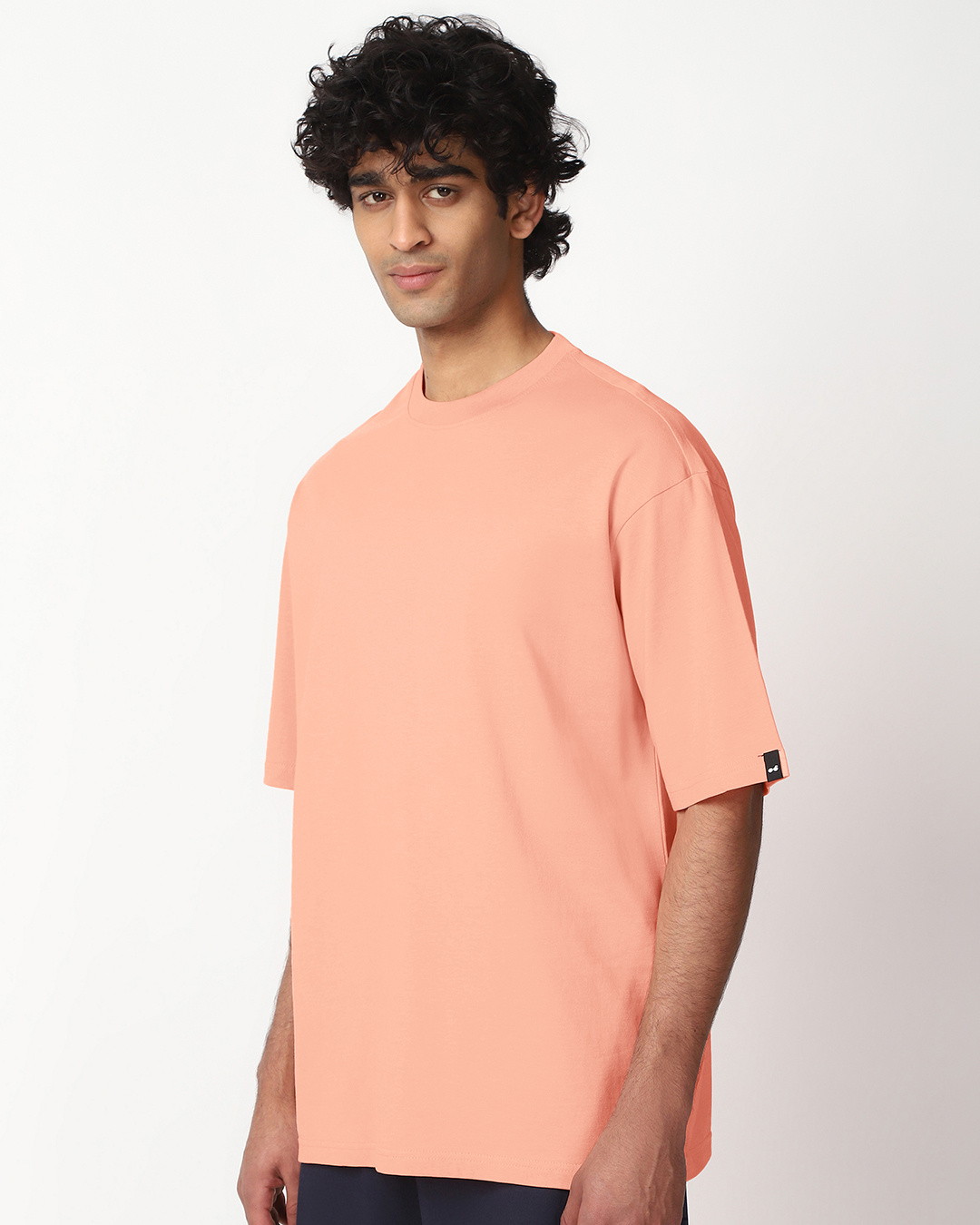 Shop Men's Vermillion Orange Oversized T-shirt-Back