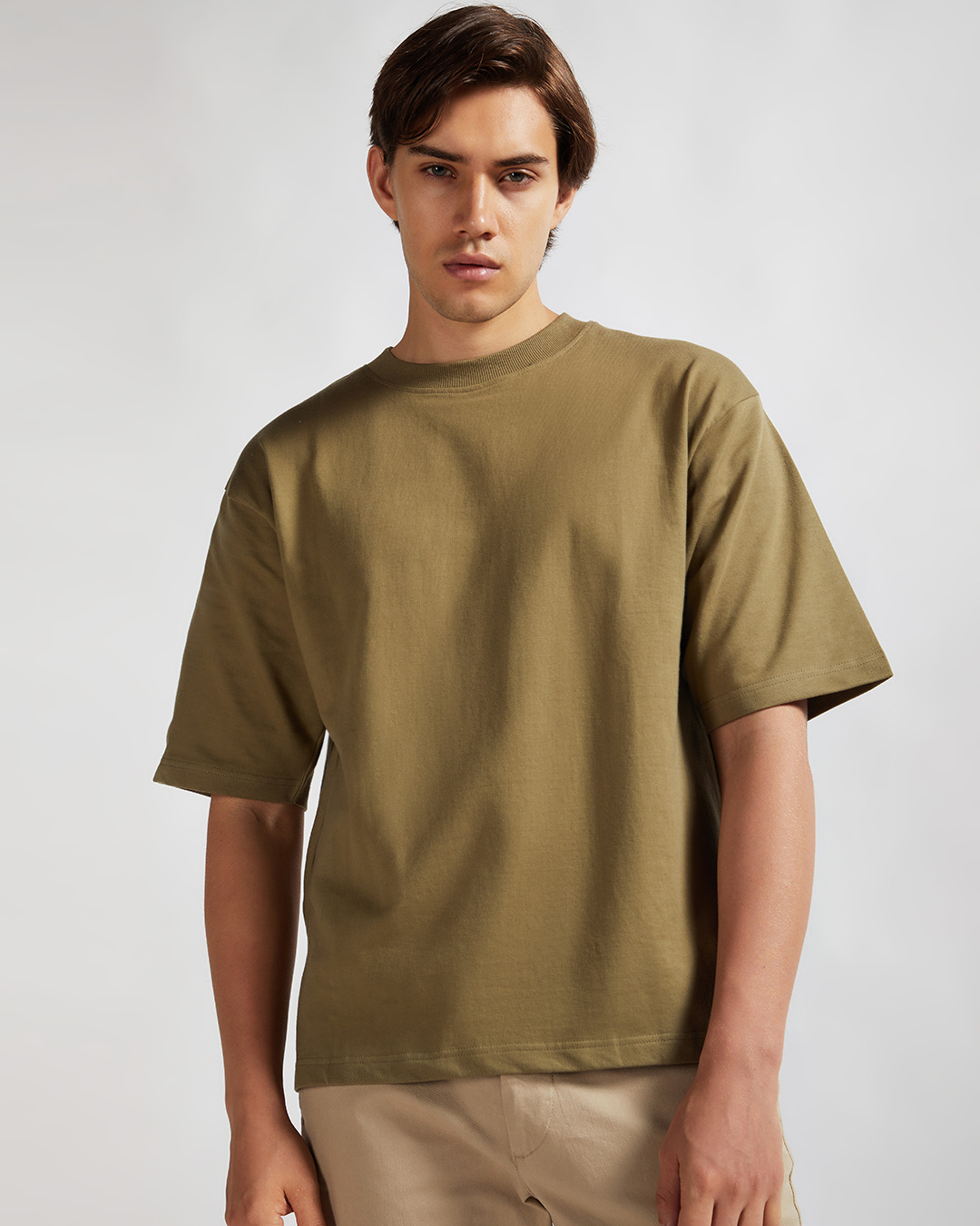 Buy Men's Wasabi Olive Oversized Tshirt Online at Bewakoof