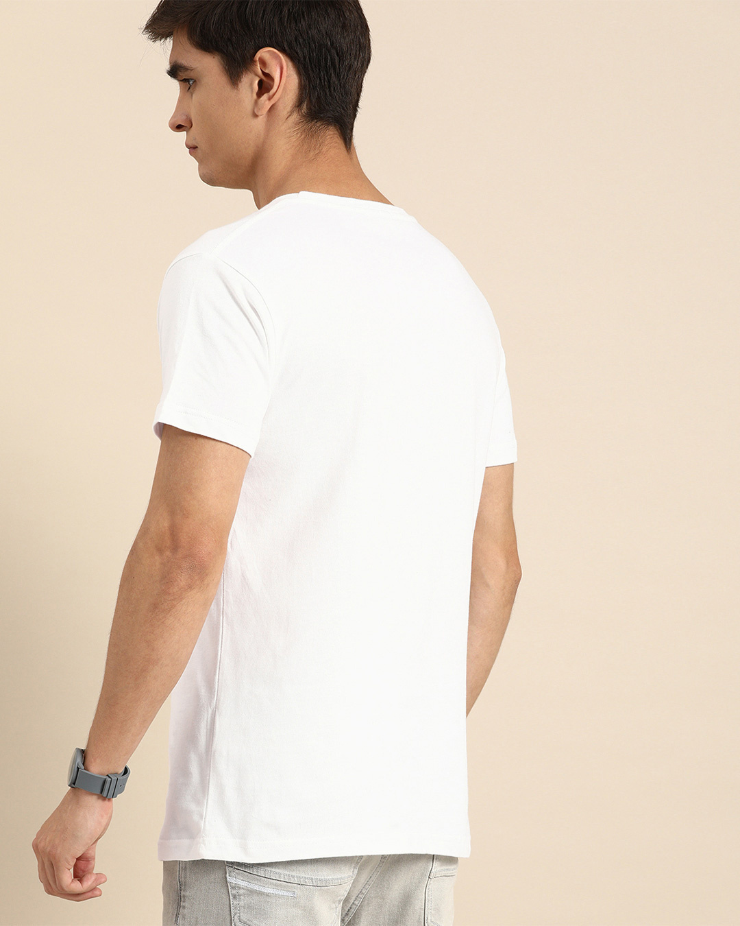 Shop Men's White Absolutely Awesome Graphic Printed T-shirt-Back