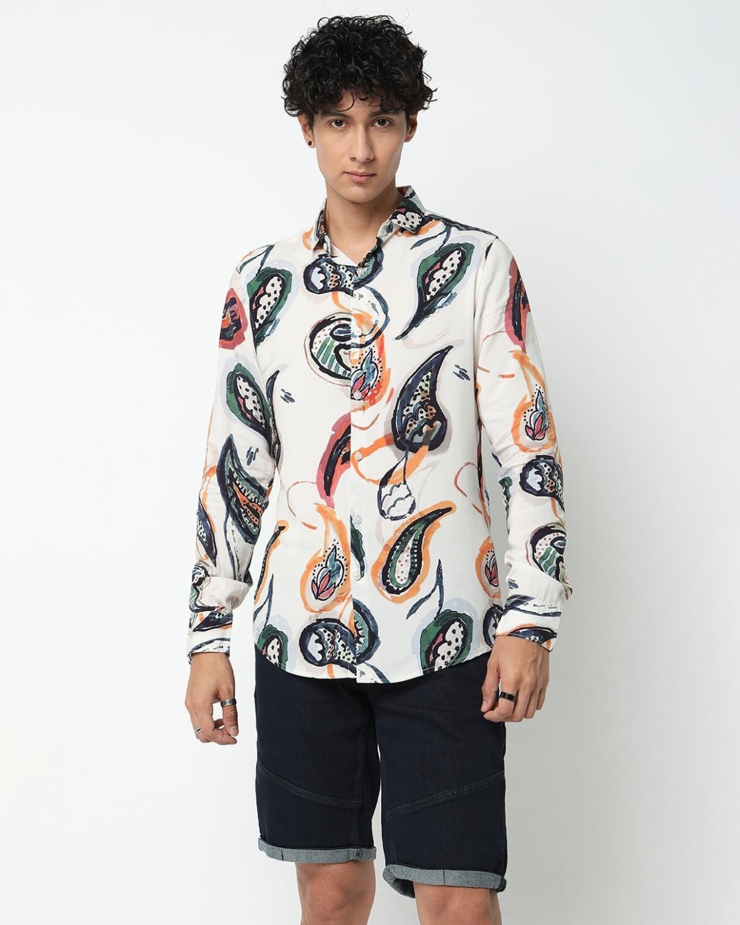 Buy Mens White Abstract Printed Shirt For Men White Online At Bewakoof 2204