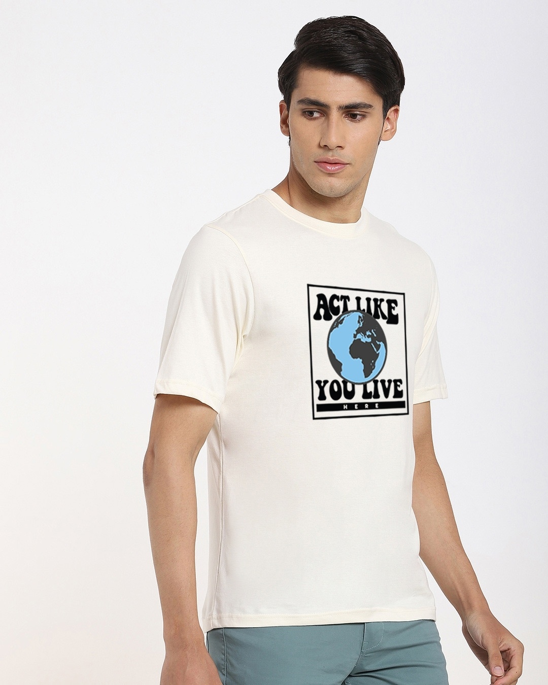 Shop Men's White Act Like Oversized T-shirt-Back