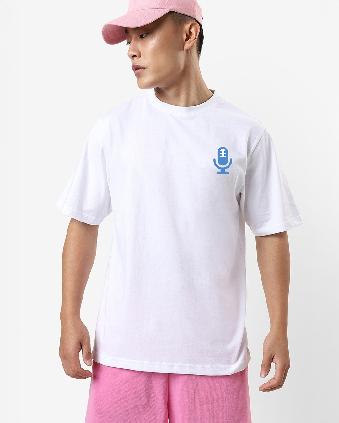Shop Men's White Alexa Typography Oversized T-shirt-Back