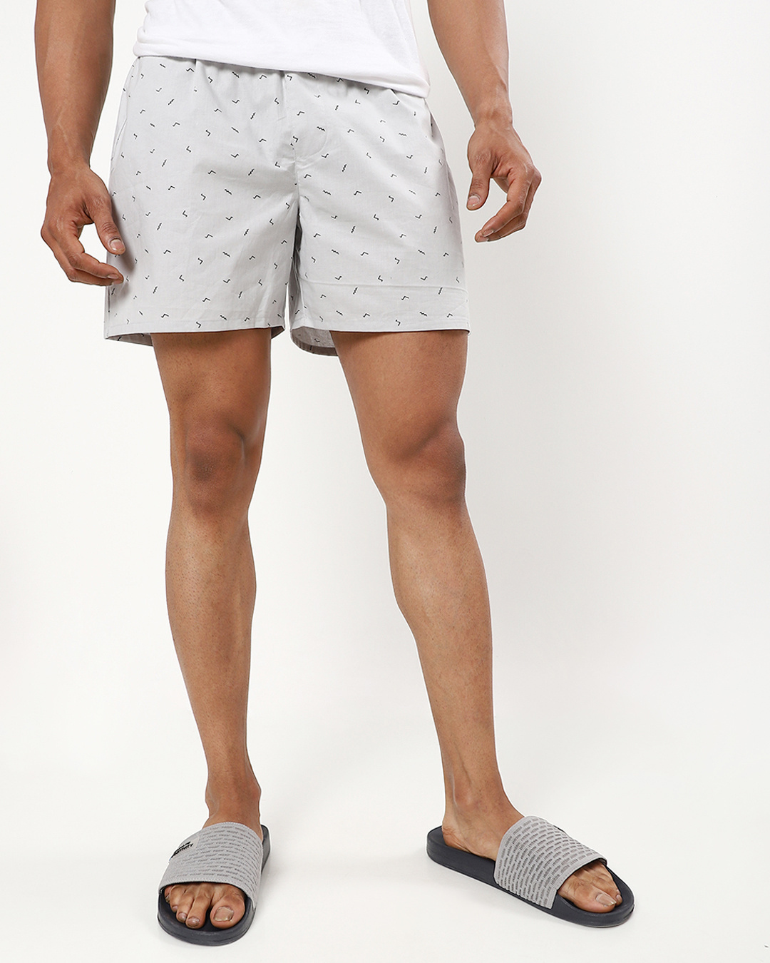 Shop Men's White All Over Printed Boxers-Back