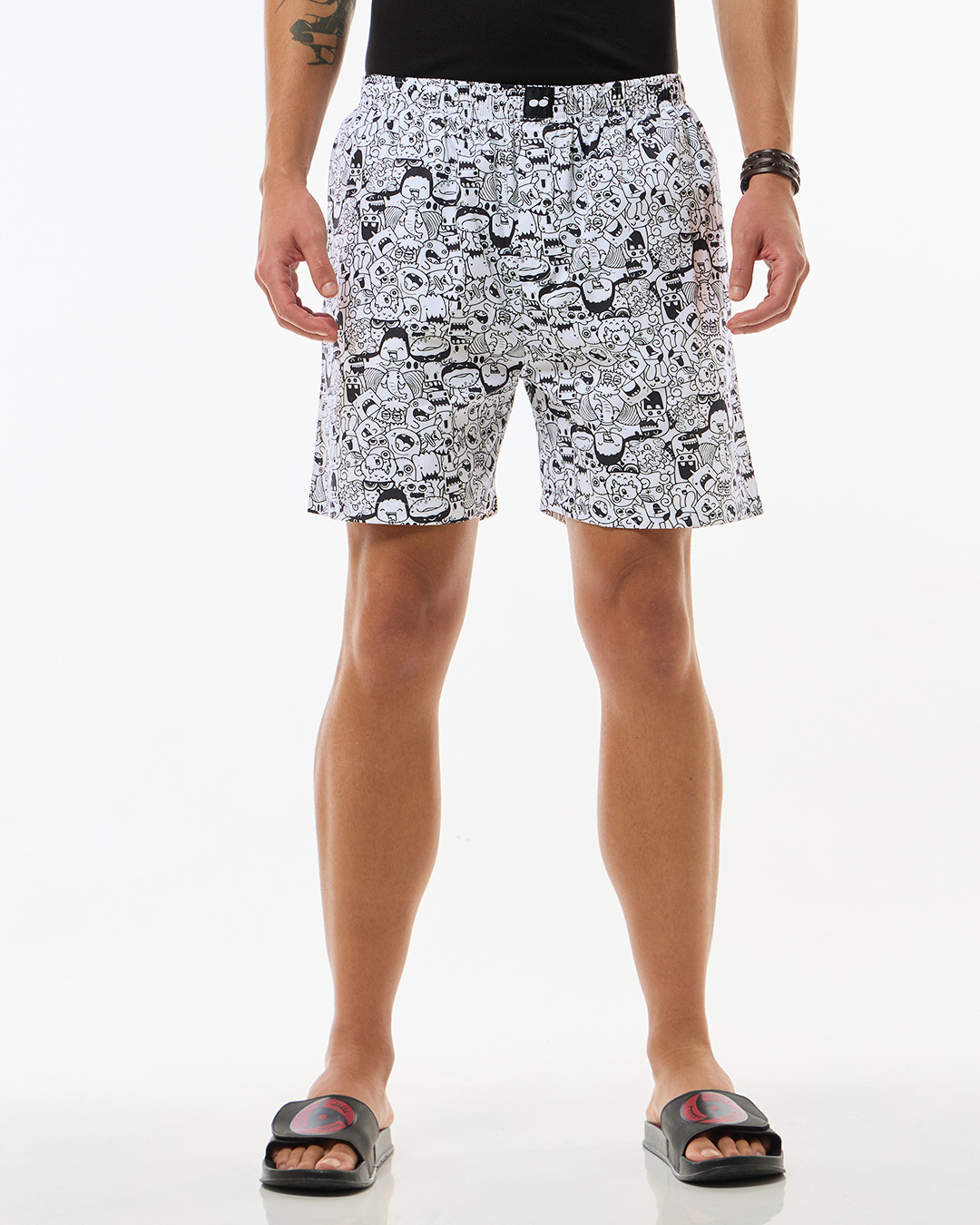 Shop Men's White All Over Printed Boxers-Back