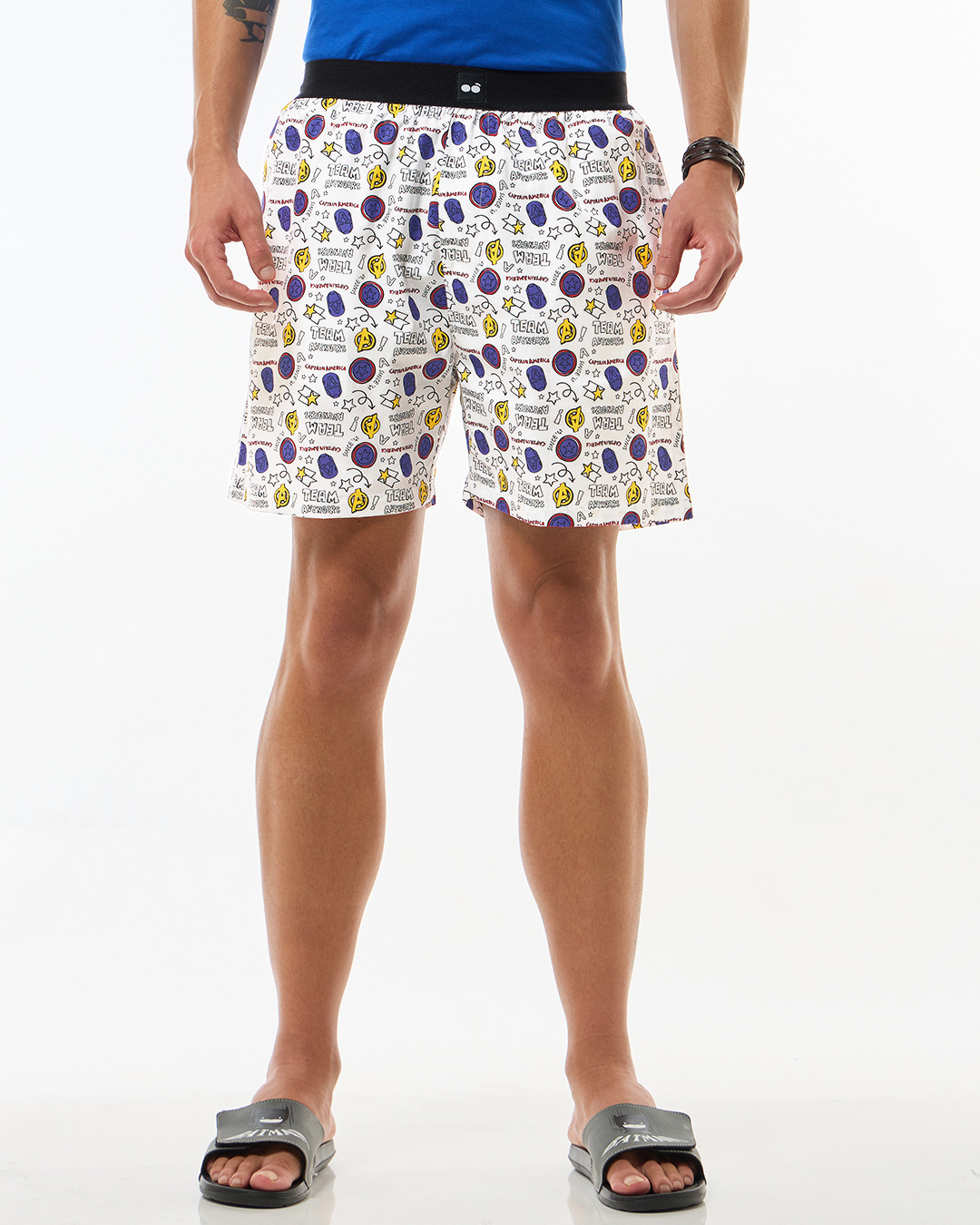 Shop Men's White All Over Printed Boxers-Back