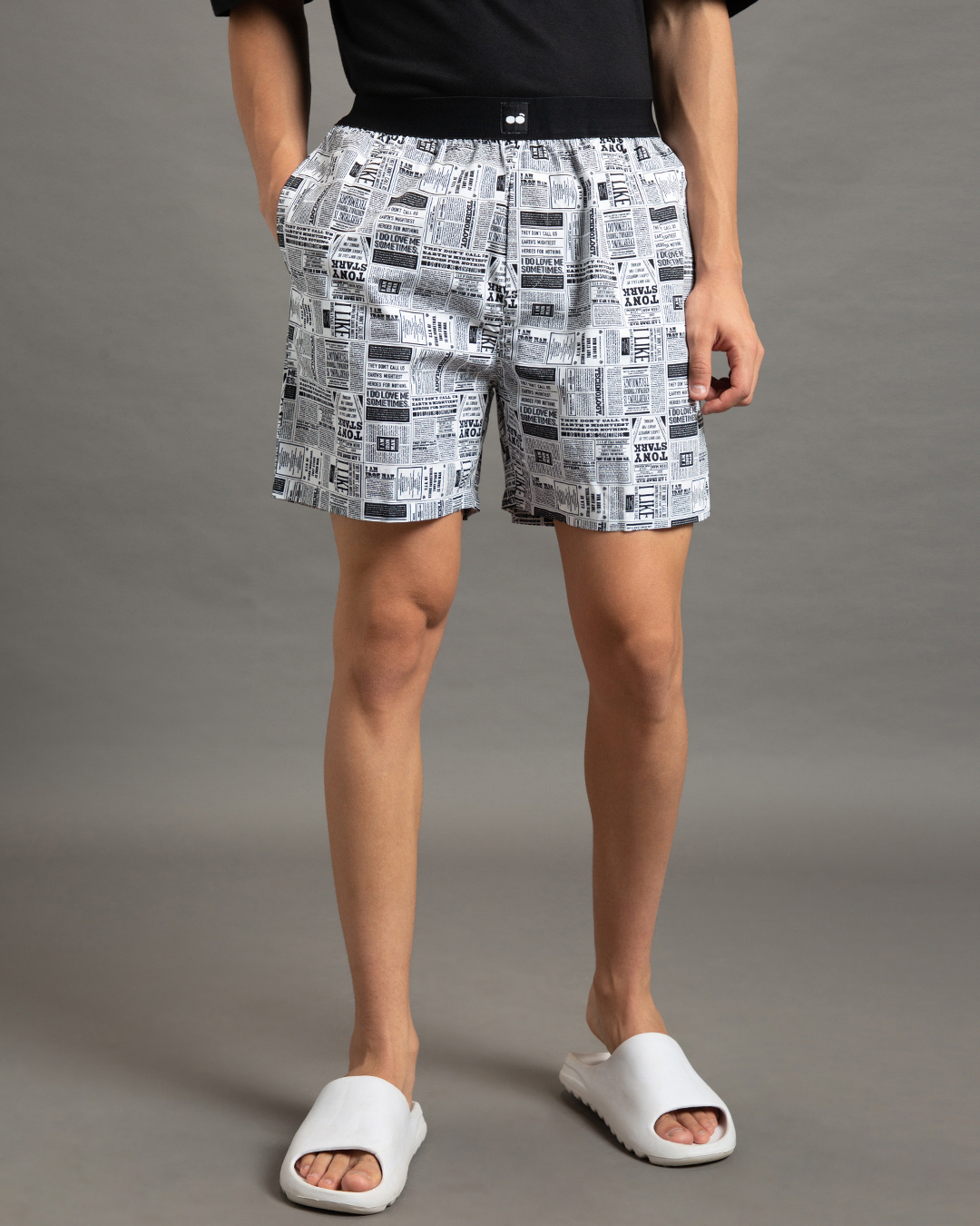 Shop Men's White All Over Printed Boxers-Back
