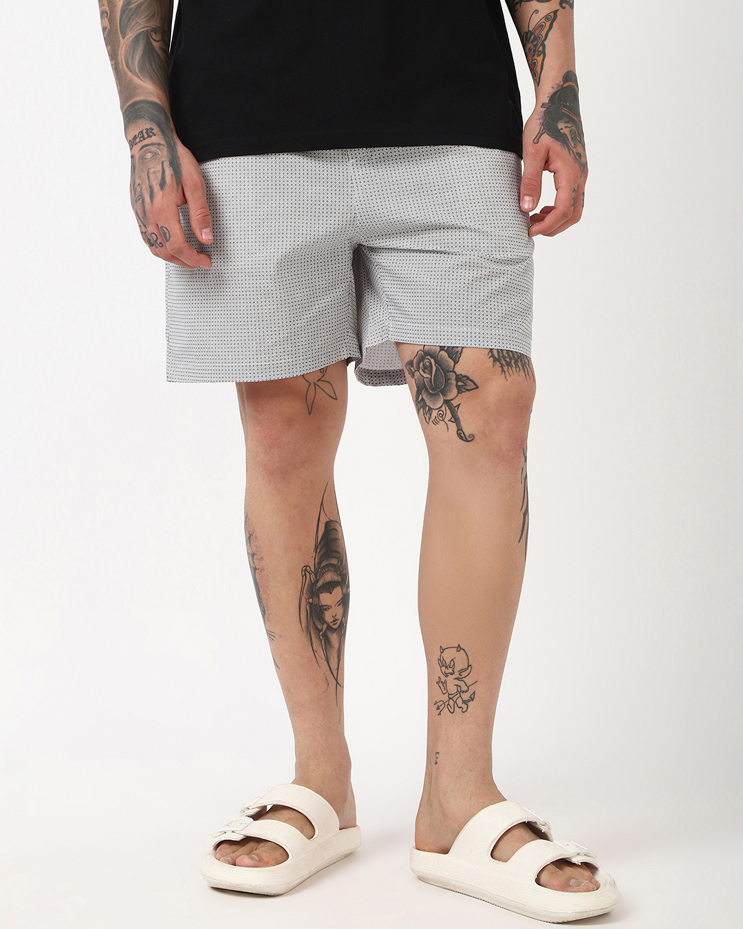 Shop Men's White All Over Printed Boxers-Back