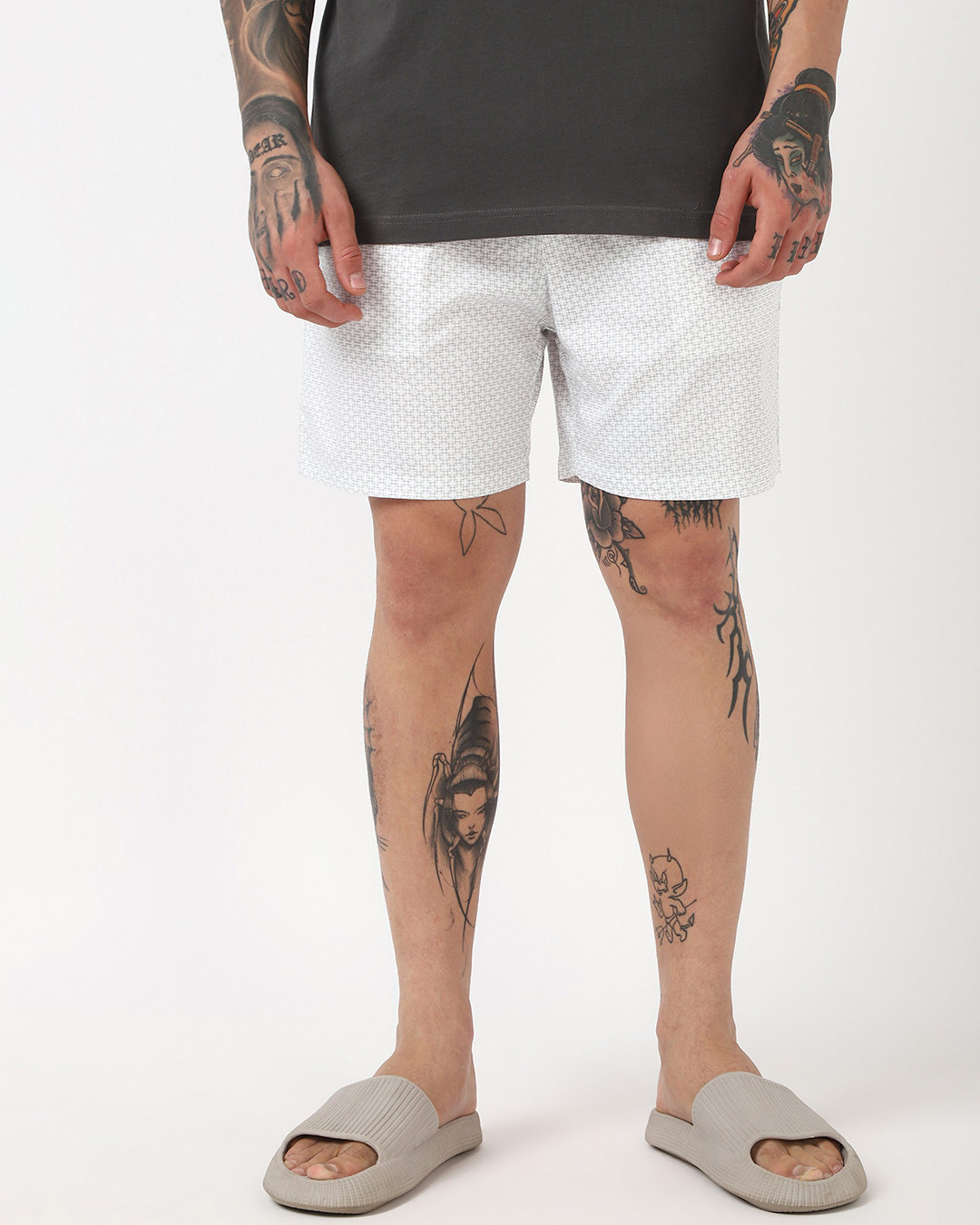 Shop Men's White All Over Printed Boxers-Back