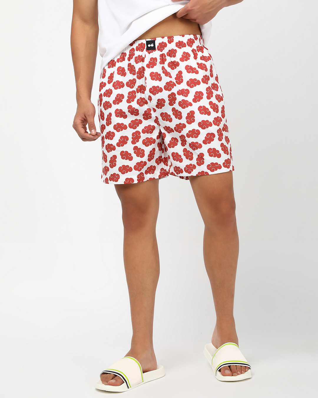 Shop Men's White & Red All Over Printed Boxers-Back